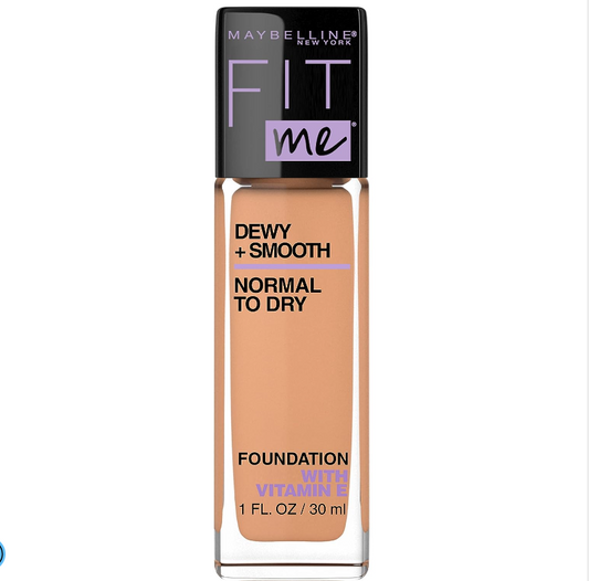 Maybelline Fit Me Dewy Smooth Liquid Foundation Makeup, Classic Beige, 1 Count [Packaging May Vary] 1.0 Fl Oz [PACK OF 1] 245 CLASSIC BEIGE