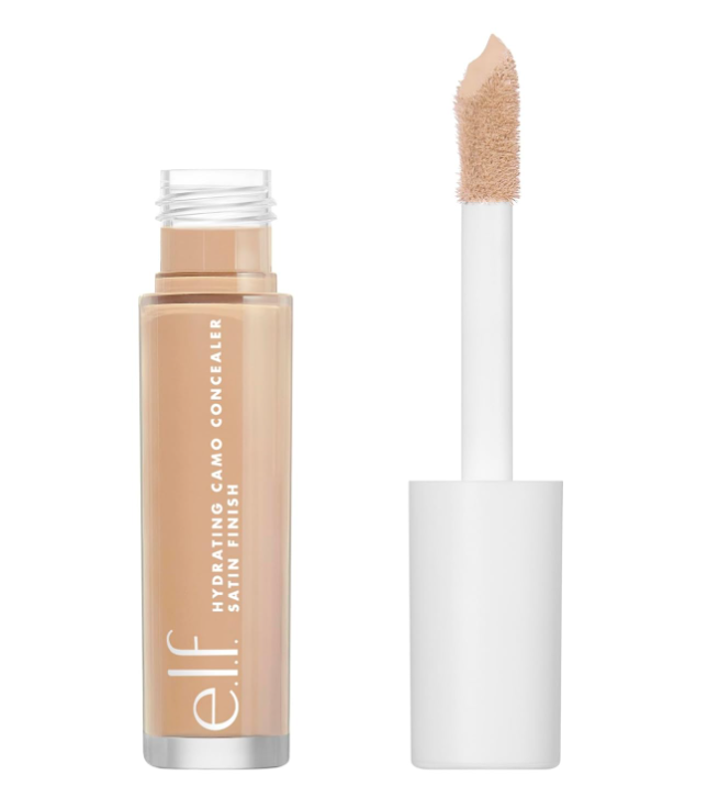 e.l.f. Hydrating Camo Concealer, Lightweight, Full Coverage, Long Lasting, Conceals, Corrects, Covers, Hydrates, Highlights, Light Sand, Satin Finish, 25 Shades, All-Day Wear, 0.20 Fl Oz Light Sand 1 Count [Pack of 1]